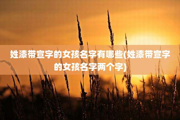 姓漆带宣字的女孩名字有哪些(姓漆带宣字的女孩名字两个字)