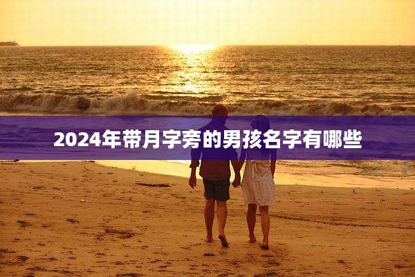 2024年带月字旁的男孩名字有哪些