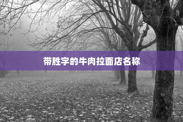 带胜字的牛肉拉面店名称