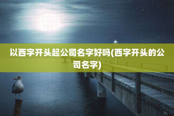 以西字开头起公司名字好吗(西字开头的公司名字)