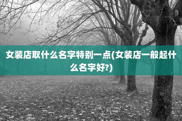 女装店取什么名字特别一点(女装店一般起什么名字好?)