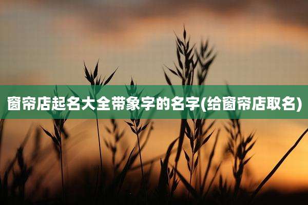 窗帘店起名大全带象字的名字(给窗帘店取名)