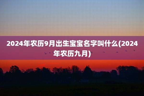 2024年农历9月出生宝宝名字叫什么(2024年农历九月)