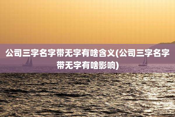 公司三字名字带无字有啥含义(公司三字名字带无字有啥影响)