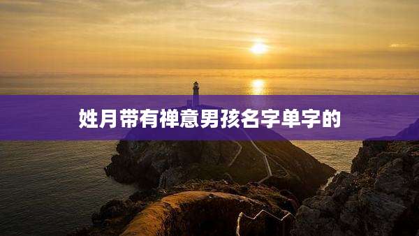 姓月带有禅意男孩名字单字的