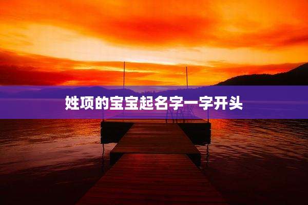 姓项的宝宝起名字一字开头