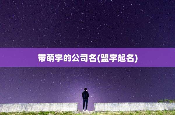 带萌字的公司名(盟字起名)