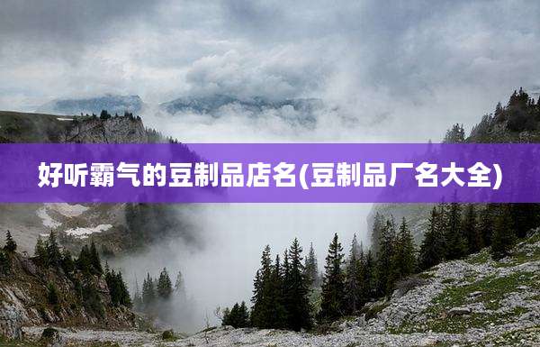 好听霸气的豆制品店名(豆制品厂名大全)