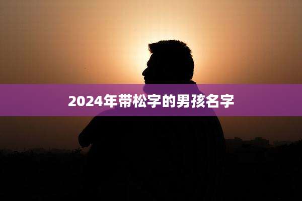 2024年带松字的男孩名字
