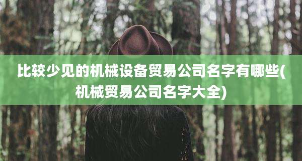 比较少见的机械设备贸易公司名字有哪些(机械贸易公司名字大全)