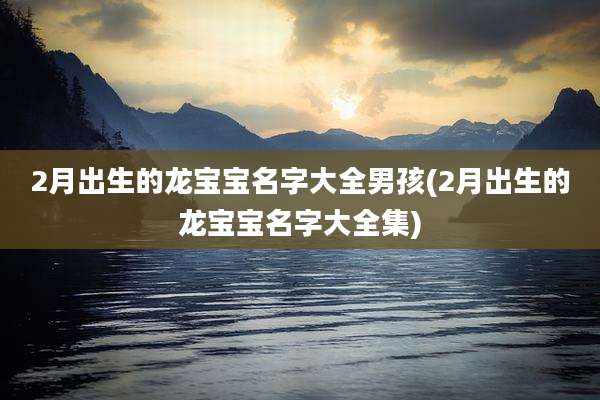 2月出生的龙宝宝名字大全男孩(2月出生的龙宝宝名字大全集)