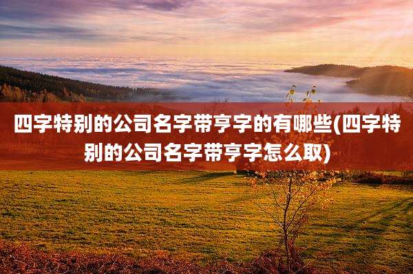 四字特别的公司名字带亨字的有哪些(四字特别的公司名字带亨字怎么取)