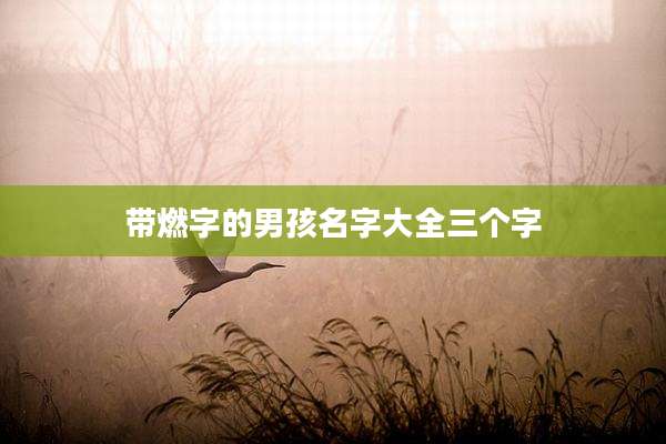 带燃字的男孩名字大全三个字