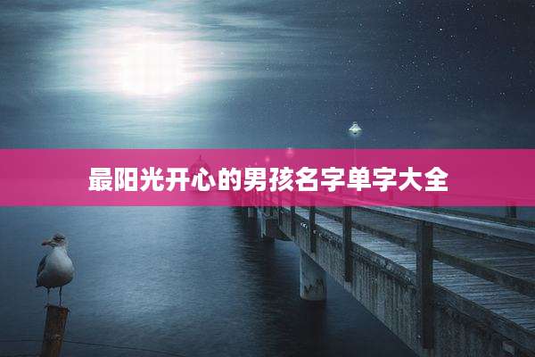 最阳光开心的男孩名字单字大全