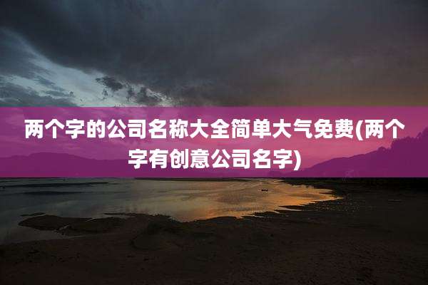 两个字的公司名称大全简单大气免费(两个字有创意公司名字)