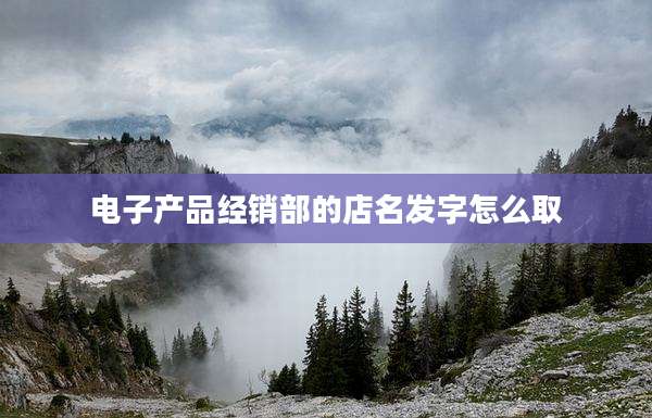 电子产品经销部的店名发字怎么取