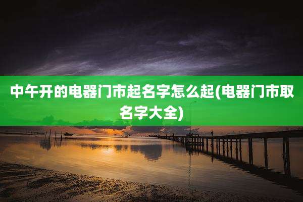 中午开的电器门市起名字怎么起(电器门市取名字大全)