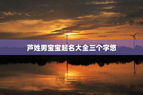 芦姓男宝宝起名大全三个字悠