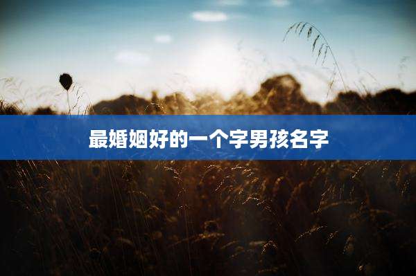 最婚姻好的一个字男孩名字