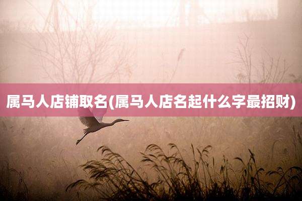 属马人店铺取名(属马人店名起什么字最招财)