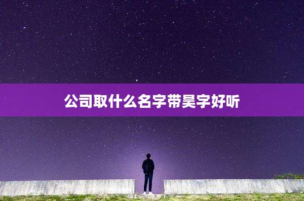 公司取什么名字带昊字好听