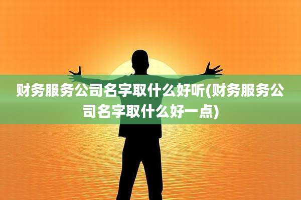 财务服务公司名字取什么好听(财务服务公司名字取什么好一点)