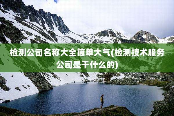 检测公司名称大全简单大气(检测技术服务公司是干什么的)