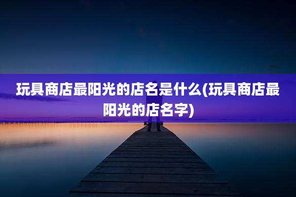 玩具商店最阳光的店名是什么(玩具商店最阳光的店名字)