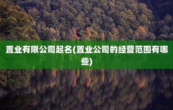 置业有限公司起名(置业公司的经营范围有哪些)