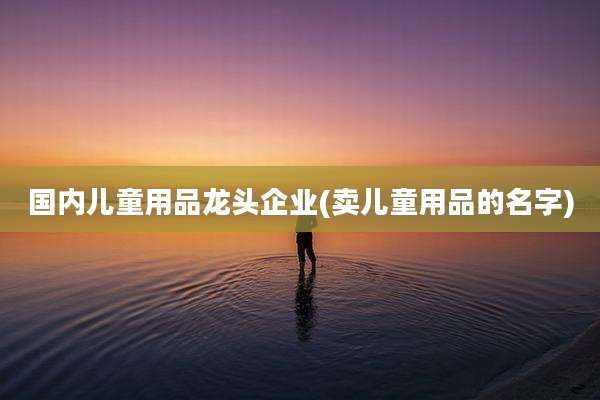 国内儿童用品龙头企业(卖儿童用品的名字)