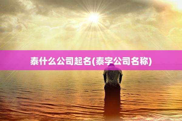 泰什么公司起名(泰字公司名称)