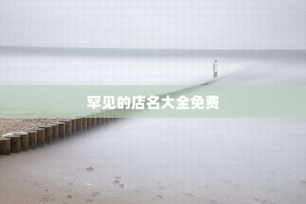 罕见的店名大全免费