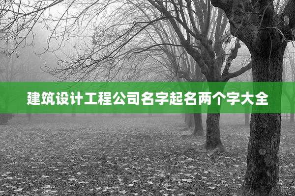 建筑设计工程公司名字起名两个字大全