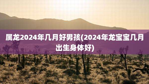 属龙2024年几月好男孩(2024年龙宝宝几月出生身体好)