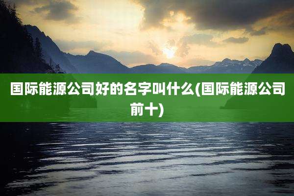 国际能源公司好的名字叫什么(国际能源公司前十)