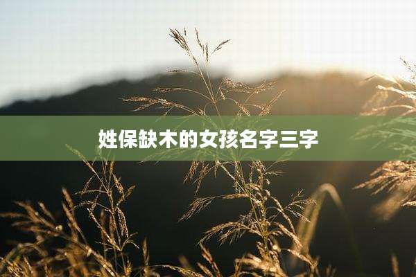 姓保缺木的女孩名字三字
