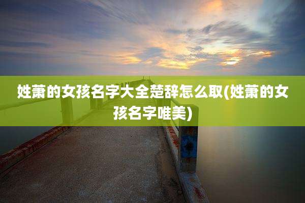 姓萧的女孩名字大全楚辞怎么取(姓萧的女孩名字唯美)