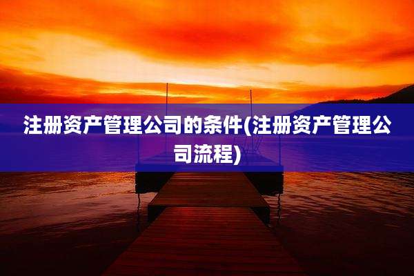 注册资产管理公司的条件(注册资产管理公司流程)