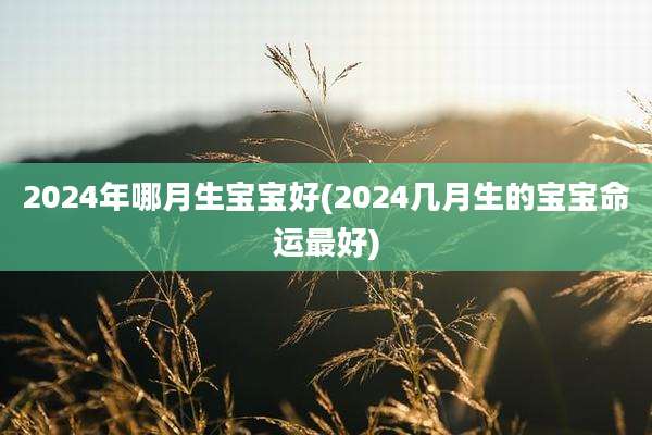 2024年哪月生宝宝好(2024几月生的宝宝命运最好)