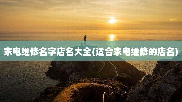 家电维修名字店名大全(适合家电维修的店名)