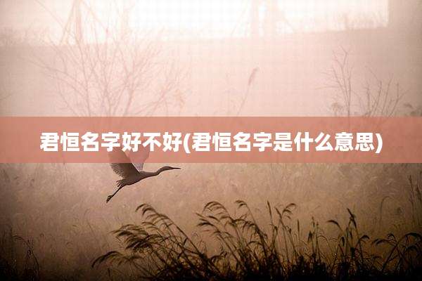 君恒名字好不好(君恒名字是什么意思)