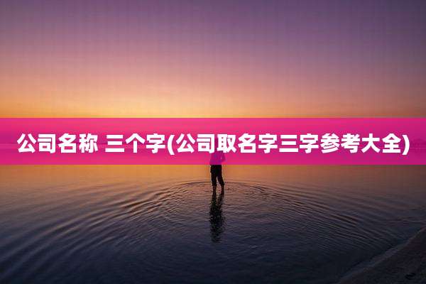 公司名称 三个字(公司取名字三字参考大全)