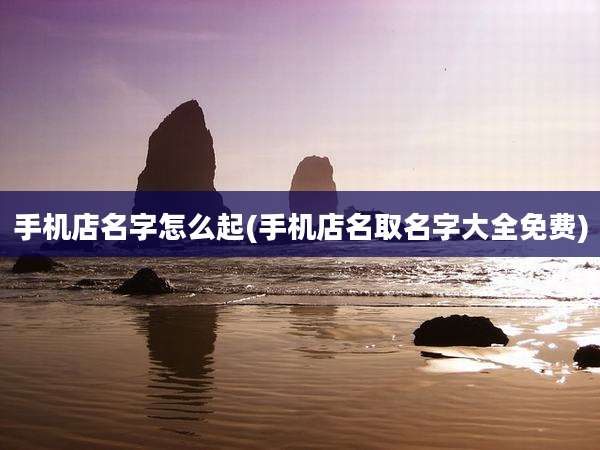 手机店名字怎么起(手机店名取名字大全免费)