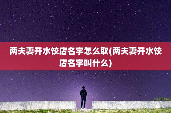 两夫妻开水饺店名字怎么取(两夫妻开水饺店名字叫什么)