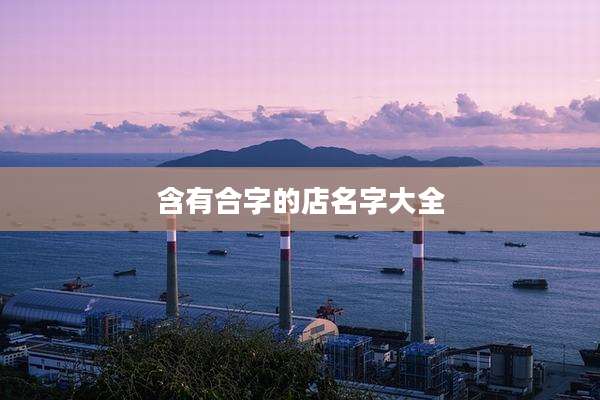含有合字的店名字大全