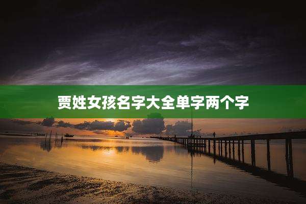 贾姓女孩名字大全单字两个字