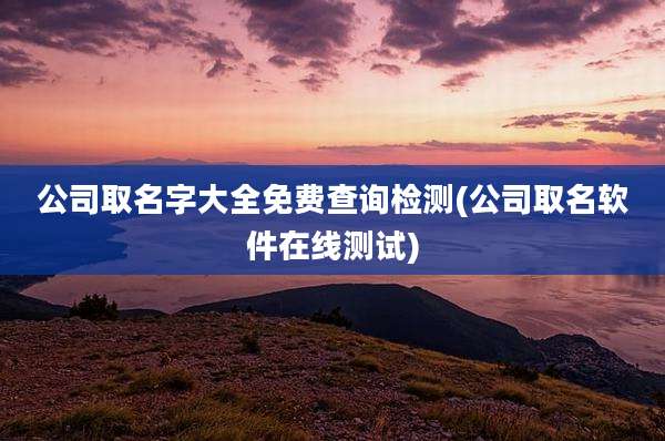 公司取名字大全免费查询检测(公司取名软件在线测试)