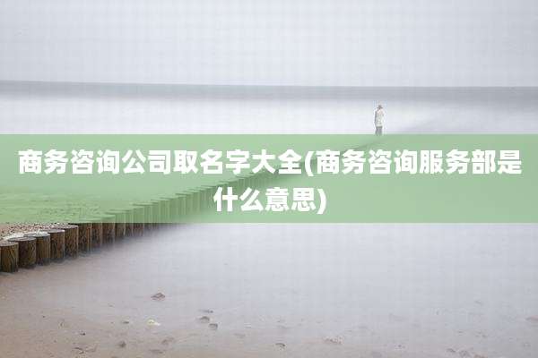 商务咨询公司取名字大全(商务咨询服务部是什么意思)