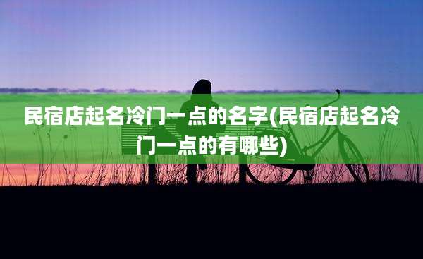 民宿店起名冷门一点的名字(民宿店起名冷门一点的有哪些)