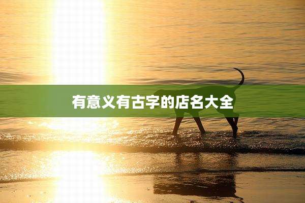 有意义有古字的店名大全